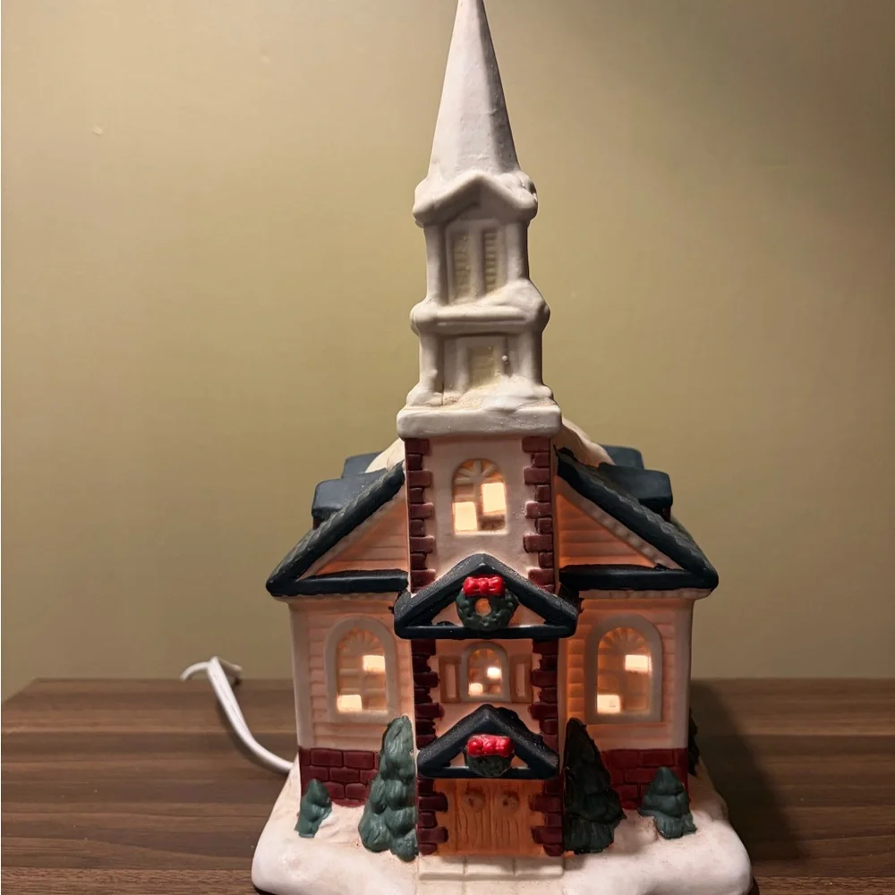 Hand-Painted Porcelain Church - Picture 2 of 6
